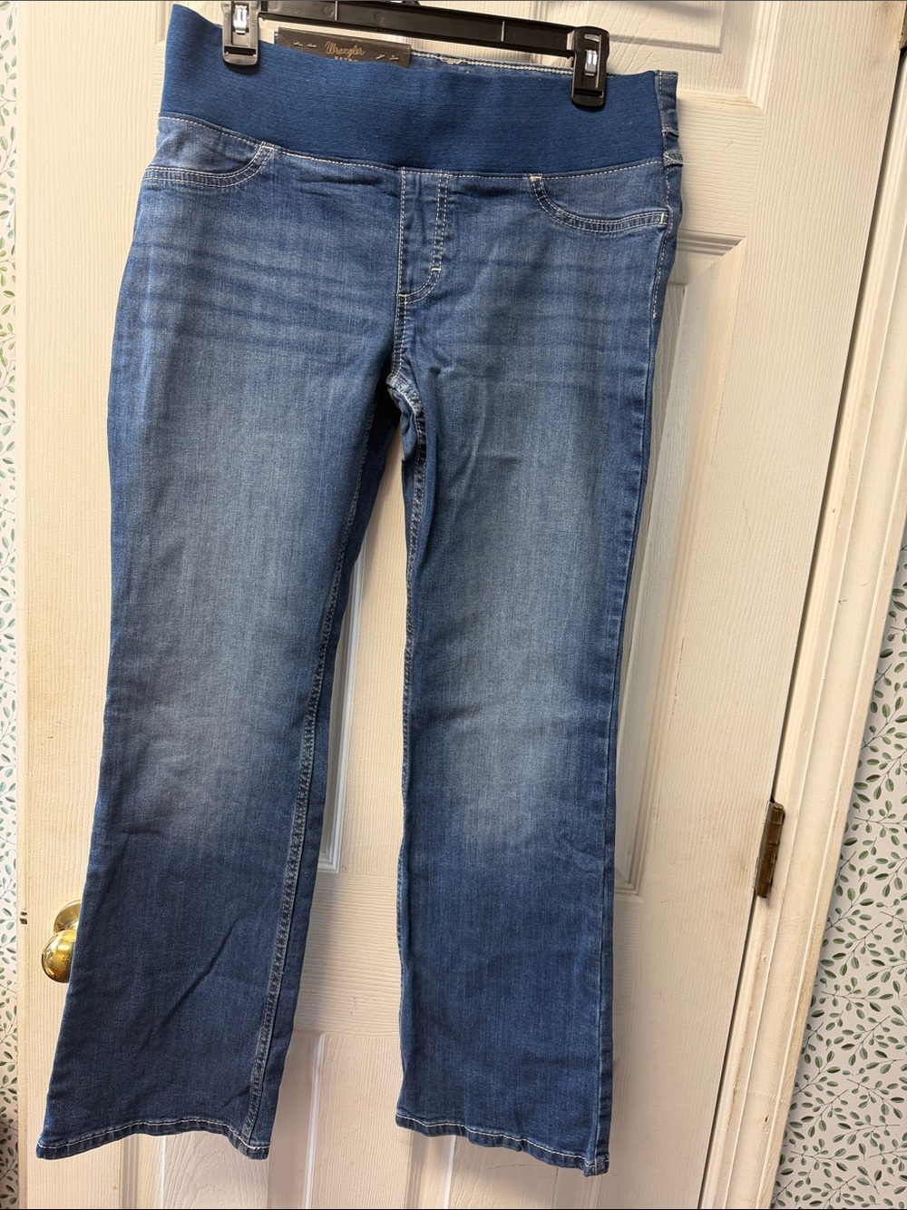 Wrangler Blue Flare Jeans with Stretch Waistband